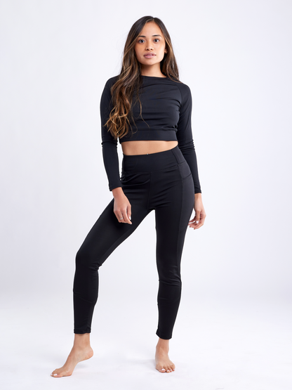 Long-Sleeve Crop Top | Women's Gym Wear - FitFlex