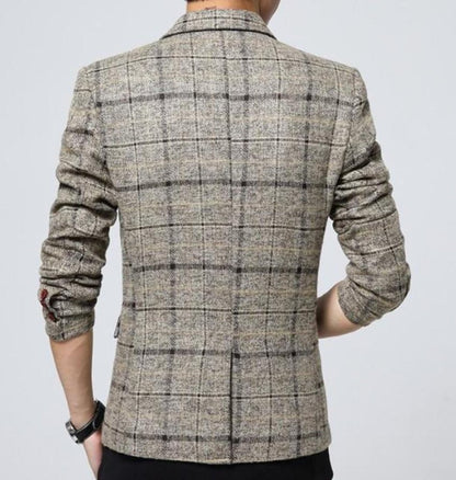 Mens Mix Plaid Blazer - Stylish Outerwear for Men