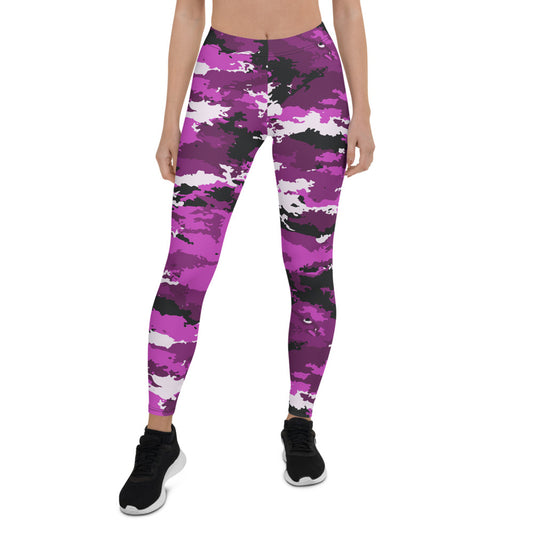 Pink & Purple Camo Leggings for Women - Stylish & Comfy