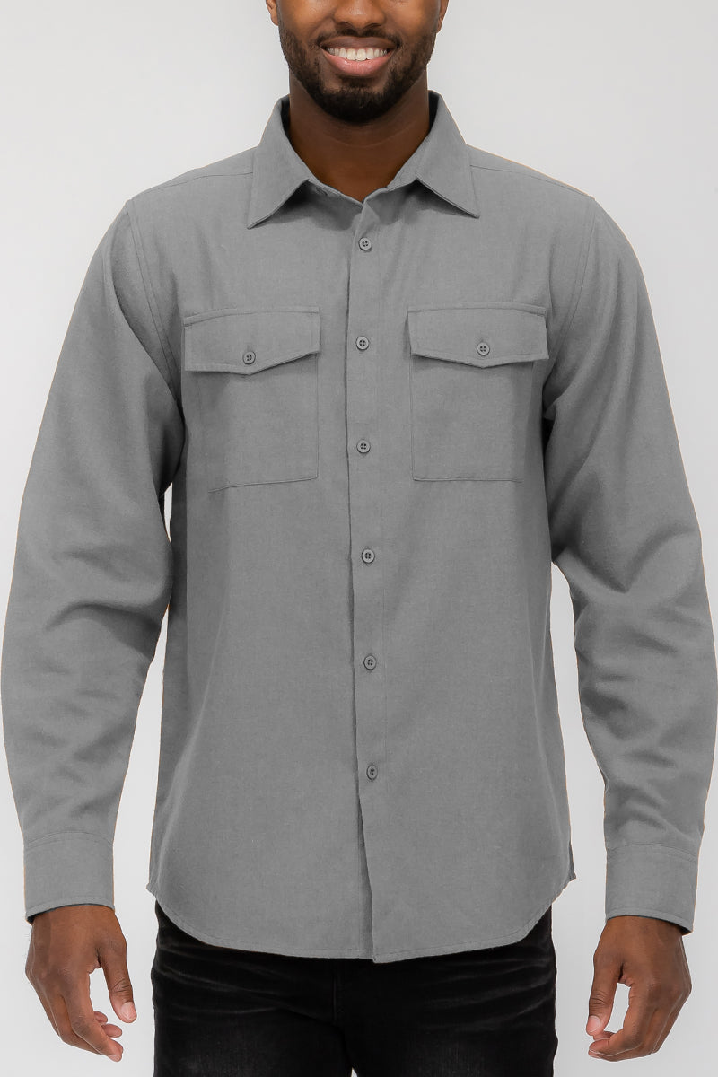 Brushed Flannel Shirt - Warm & Stylish Outerwear for Men - BrandName