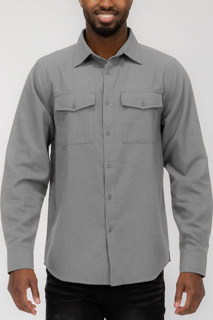 Brushed Flannel Shirt - Warm & Stylish Outerwear for Men - BrandName