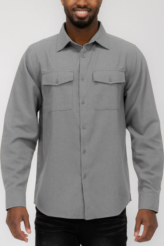 Brushed Flannel Shirt - Warm & Stylish Outerwear for Men - BrandName
