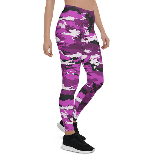 Pink & Purple Camo Leggings for Women - Stylish & Comfy