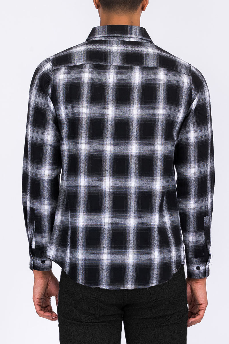 Long Sleeve Checkered Flannel Shirt | Plaid Pattern | Warm & Stylish - TrendCloth