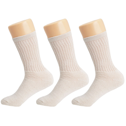 Comfortable Cotton Crew Socks for Women - 3 Pairs