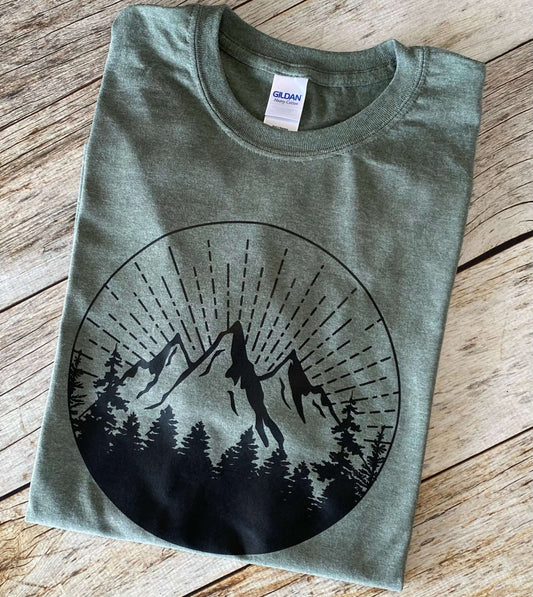 Mountain Sunrise Tee - Trendy Outdoors Apparel