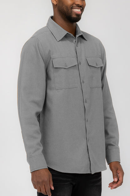 Brushed Flannel Shirt - Warm & Stylish Outerwear for Men - BrandName