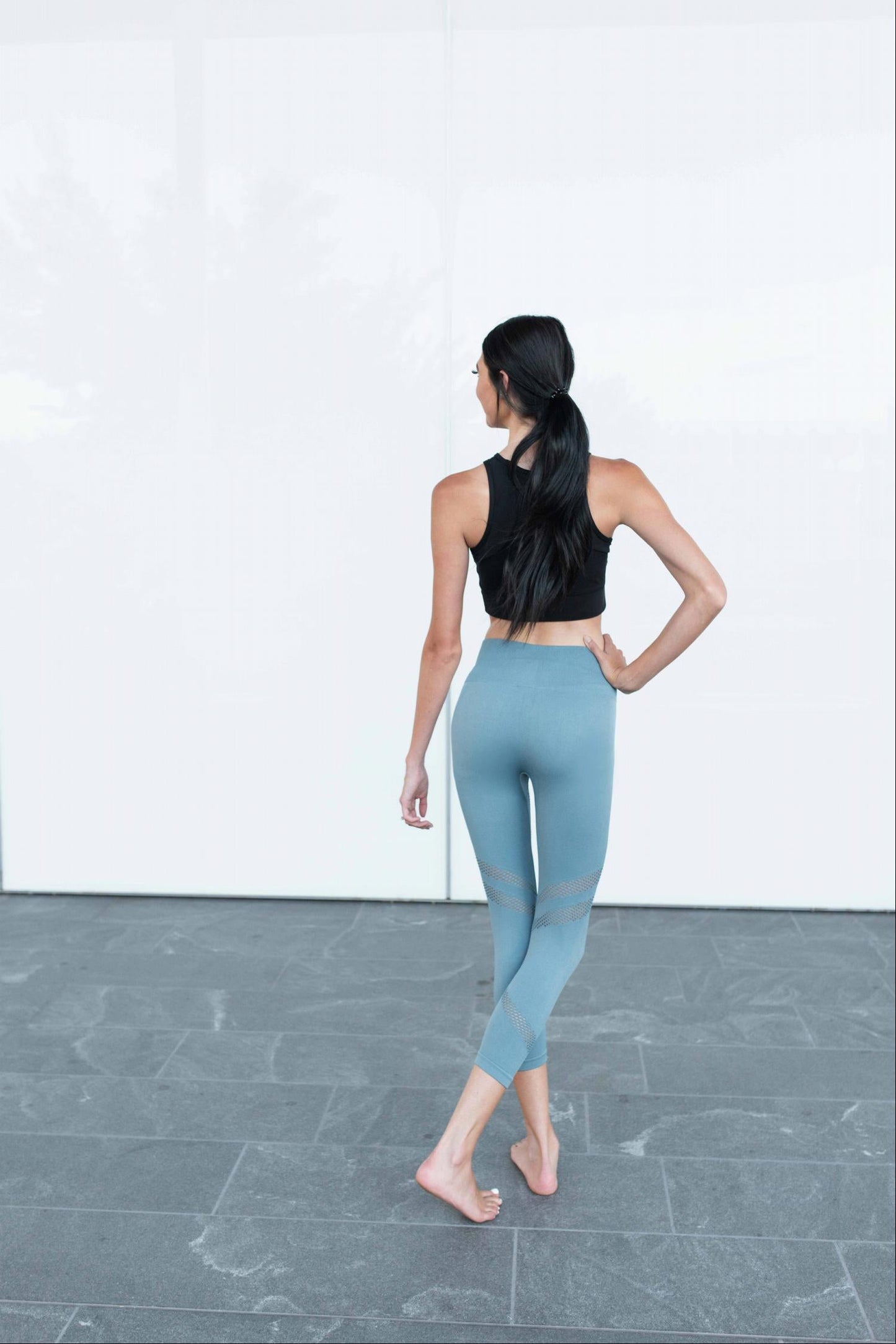 Ventilated Capri Leggings | Fitness Leggings with Mesh Design - ActiveFit