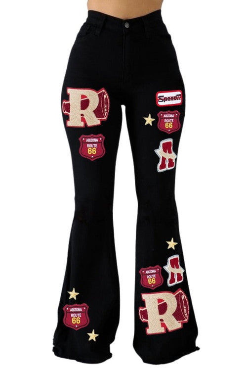Black Bell Bottom Jeans - Inseam 32 | Classic Retro Style