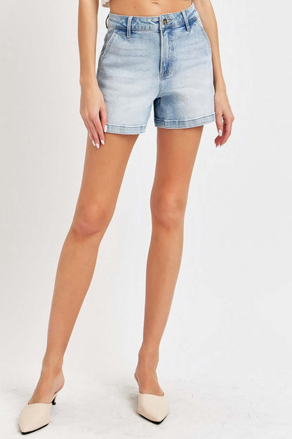 High Rise Denim Shorts - Full Size | Classic & Comfortable - Risen