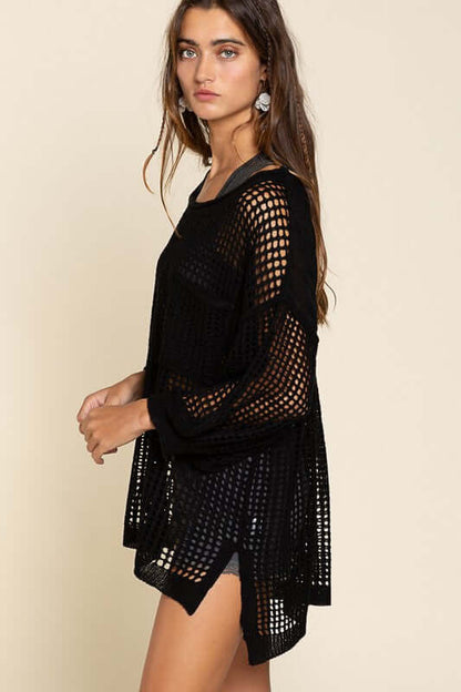 Oversized See-through Pullover Sweater | Stylish & Comfortable - Trendify
