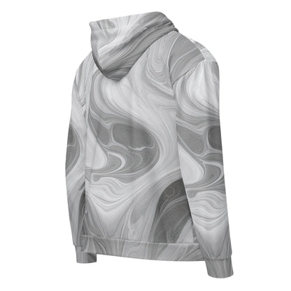 Boho Marble Pattern Mens Full Zip Graphic Hoodie - Trendify