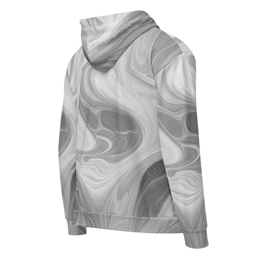 Boho Marble Pattern Mens Full Zip Graphic Hoodie - Trendify