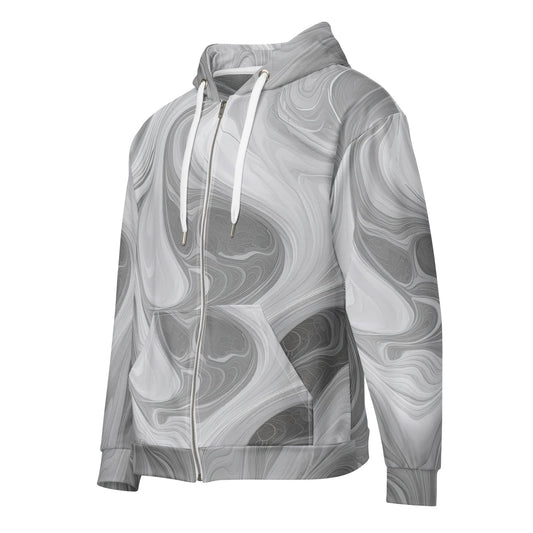 Boho Marble Pattern Mens Full Zip Graphic Hoodie - Trendify
