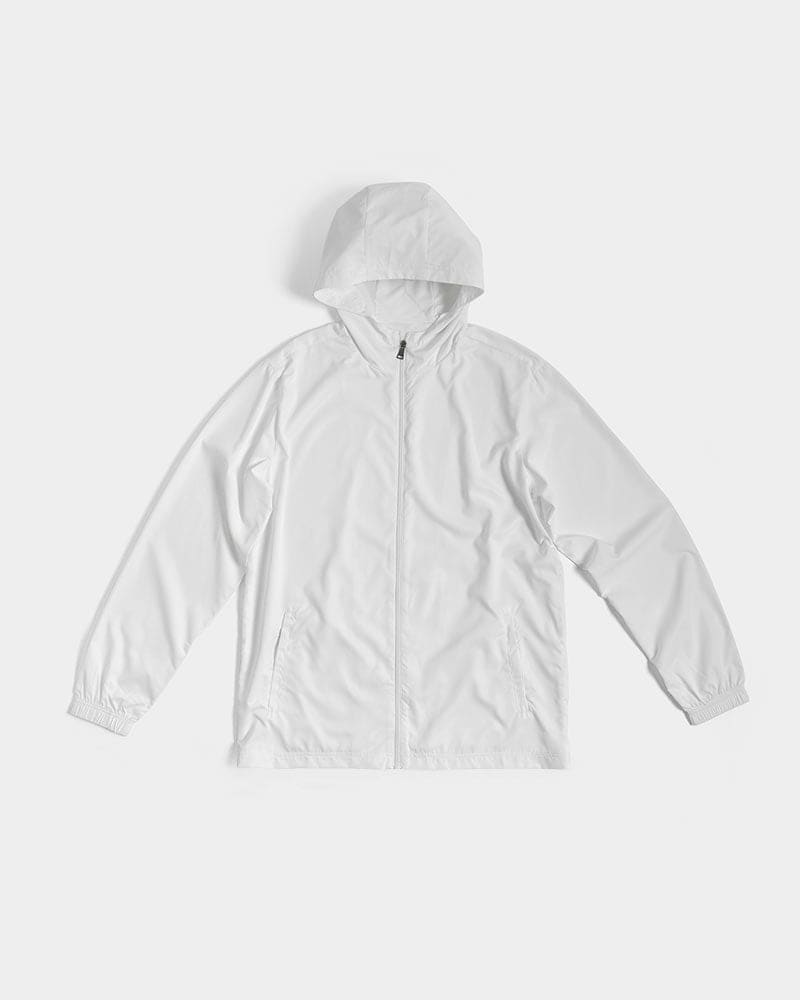 White Mens Windbreaker Jacket with Hood | Lightweight & Stylish - TrendCloth