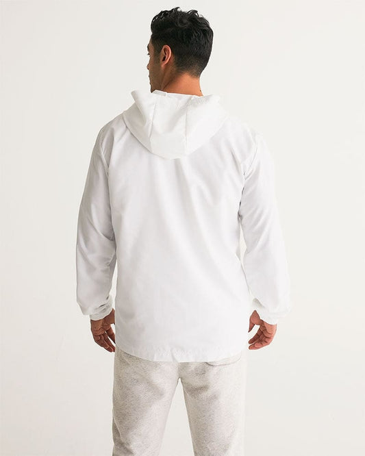 White Mens Windbreaker Jacket with Hood | Lightweight & Stylish - TrendCloth