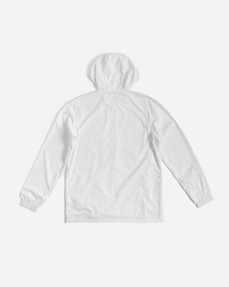 White Mens Windbreaker Jacket with Hood | Lightweight & Stylish - TrendCloth